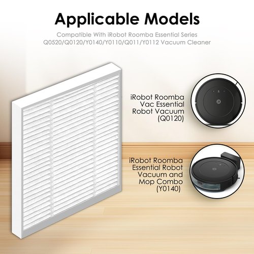 (8 Pack) Roomba 104, Q0520 Q011 Q0120 HEPA Filters for iRobot Roomba Vac, Vacuum 2 Essential Robot, Robot Vacuum and Mop, Y0140 Y0112 Y0110 Q0120, Roomba 105 Combo, Replacement Upright Vacuum Filters