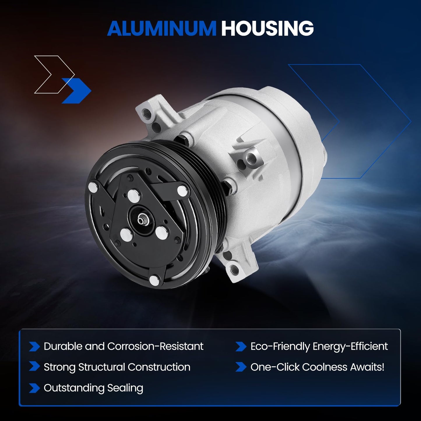 SYKRSS 58984 Air Conditioning A/C Compressor with Clutch Compatible with Buick Century Regal 94-95 3.1L V6, Compatible with Chevrolet Lumina 94-95 3.1L, 94-97 3.4L, for Monte Carlo 95-97 3.4L