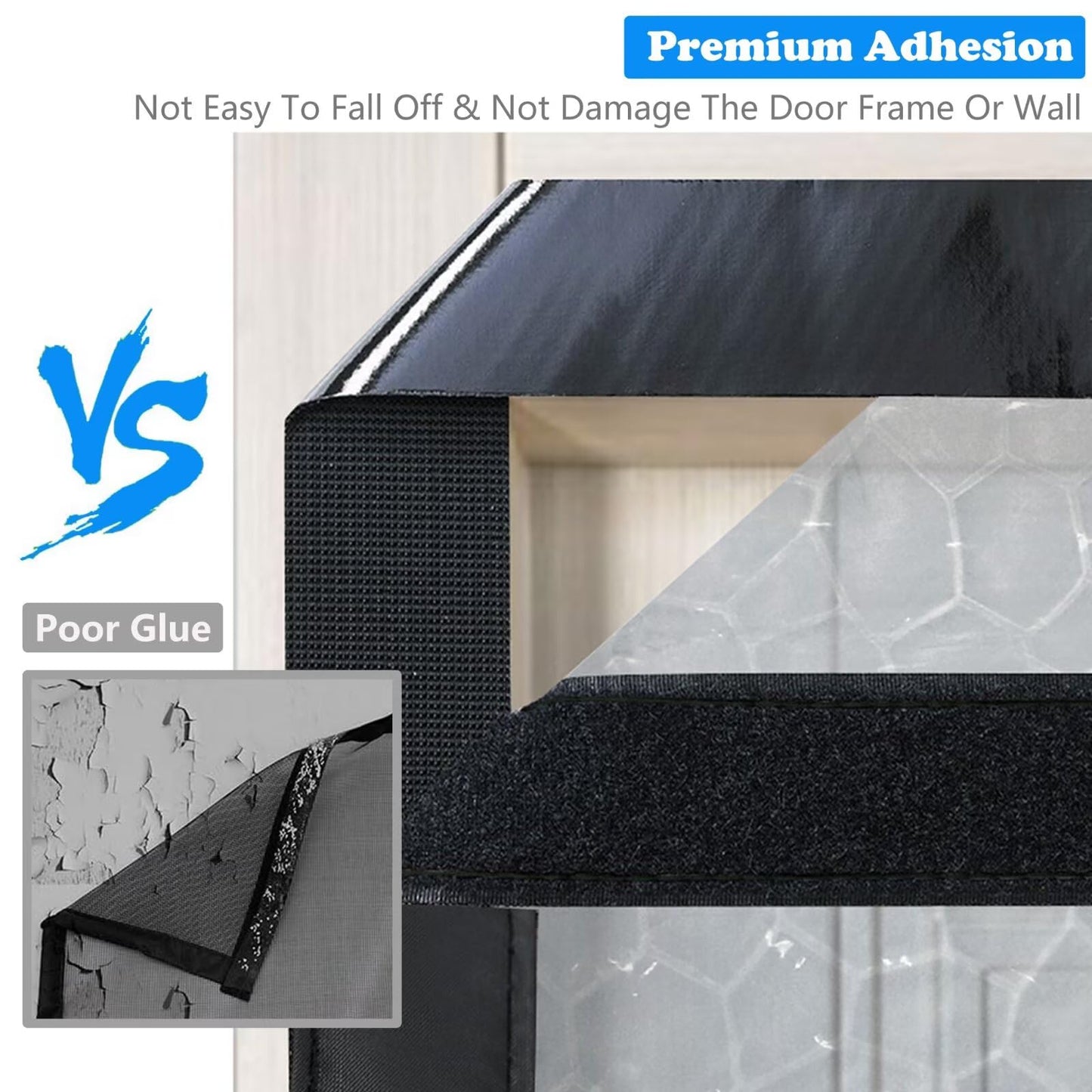 RELIANCER Magnetic Thermal Insulated Double Door Curtain,Waterproof EVA Doors Cover,Fit Doors Size 60"x80",Self-Closing Insulated Doorway Curtain Partition,Temperature Protection Thermal Door Screen