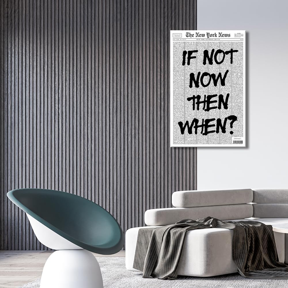Positive Affirming Quotes Poster - Black and White Wall Art for Retro Apartment Decor | 24x36 Inch Unframed