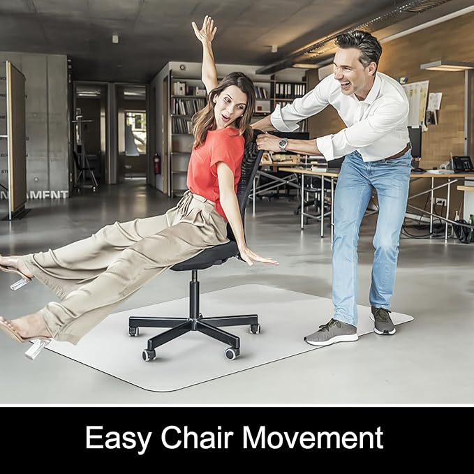 Kuyal Chair Mat for Hardwood Floor,46 x 46 inches Rectangle Desk Durable Wood/Tile Protection Mat for Rolling Chairs, Non-Studded Bottom