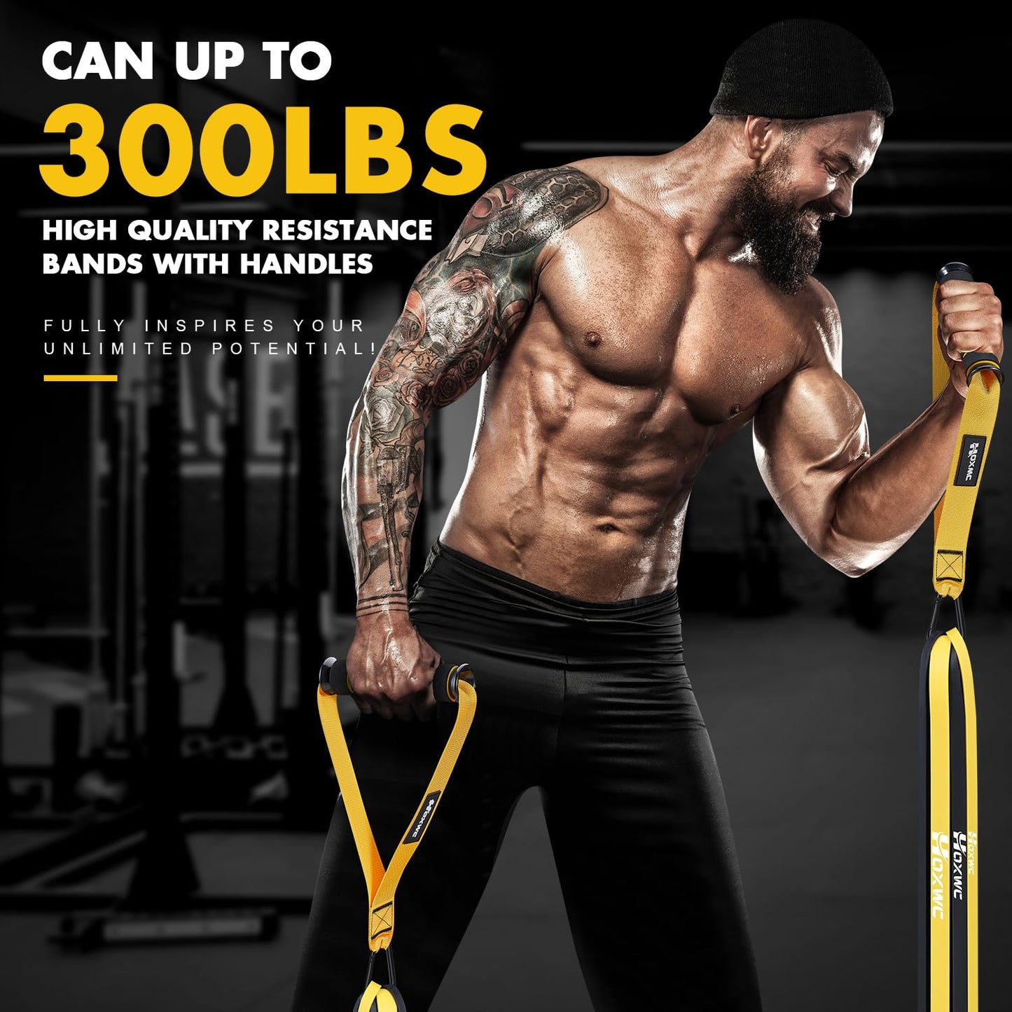 HOXWC Resistance Bands, Heavy Duty Pull Up Resistance Band with Door Anchor, Handles, Exercise Bands for Working Out Men&Women, Ideal for Pull Up, Muscle Training, Physical Therapy, and Home Workouts