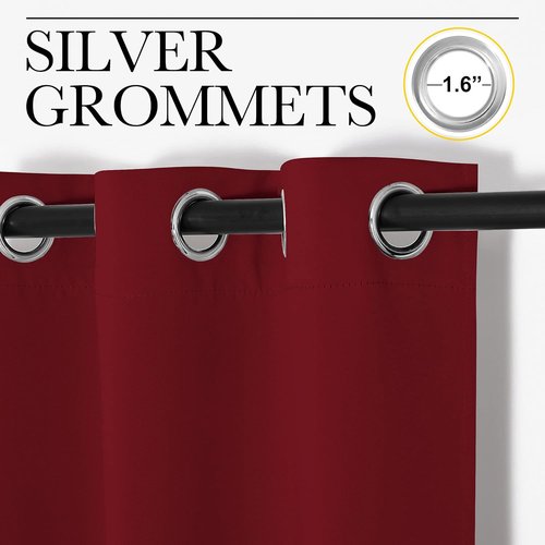 NICETOWN Burgundy Red Blackout Curtains - Thermal Insulated Drapes for Bedroom | 78" Length, 42" Wide, 2 Panels