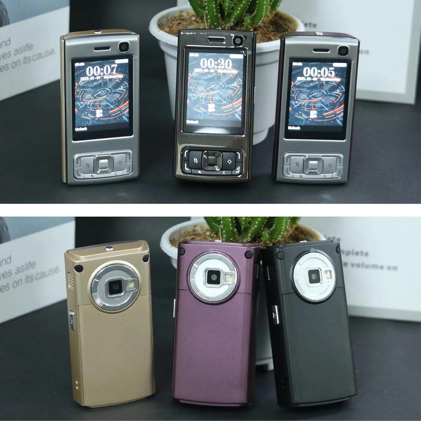 2G 2.0 Inch 1000mAh MP3 MP4 GOWENIC Unlocked Slider Phone, GSM Mobile Phone Screen Battery Dual SIM Player with Loud