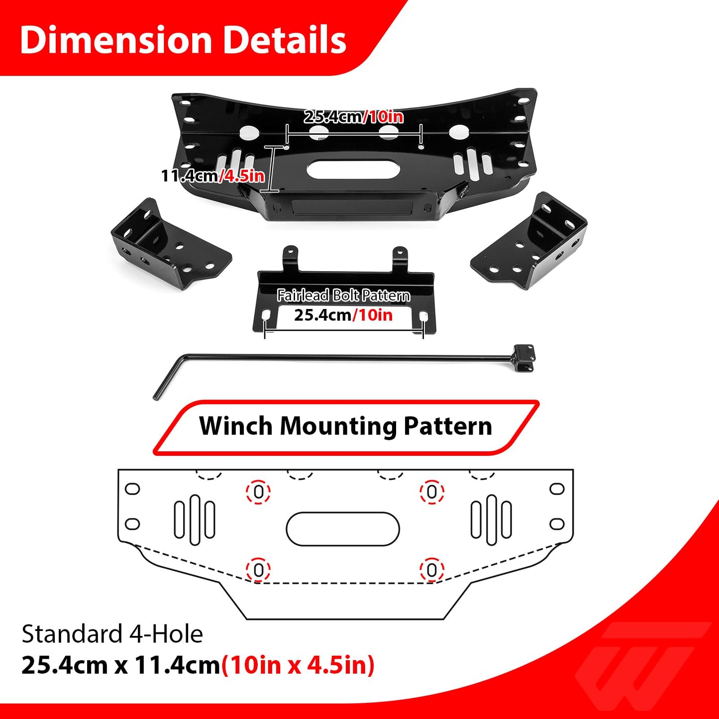 WeiSen Hidden Winch Mount Bracket Winch Mounting Plate Black Compatible with GMC Sierra 1500 Fit Chevy Silverado 1500 2007-2013