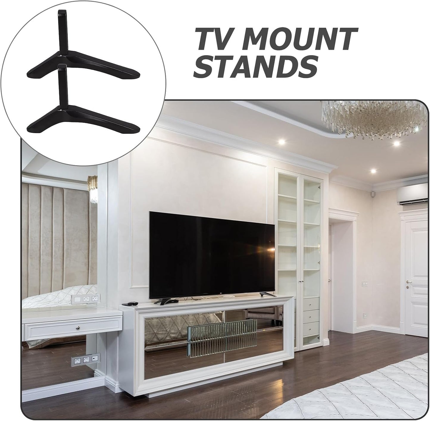 YOSADIER Universal TV Stand Base Bracket with Screws Adjustable Television Riser Tabletop Support for Flat Screen Tvs