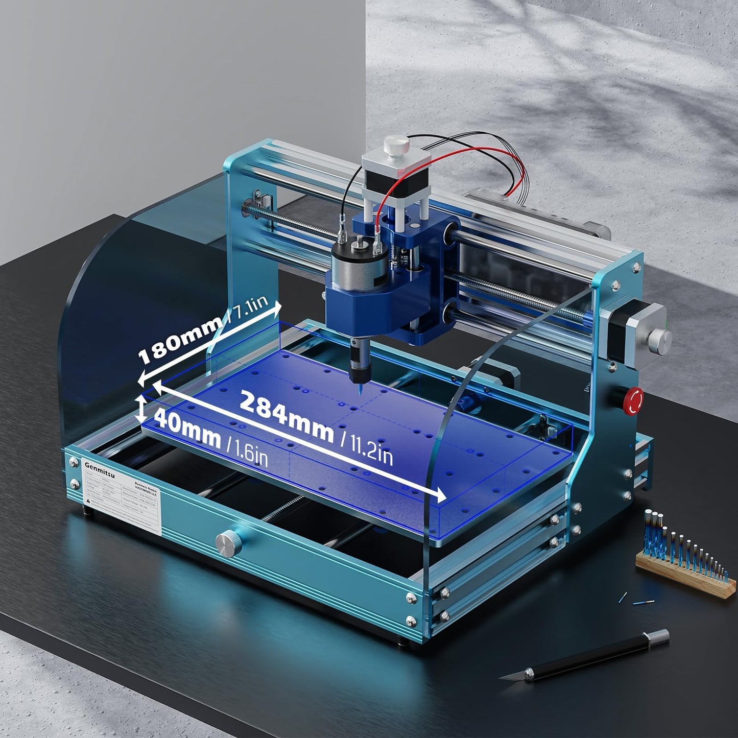 Genmitsu 3018-PROVer V2 CNC Milling Machine for Beginner + KABA Lite Enclosure PETG Box Kit, 450 x 390 x 300 mm