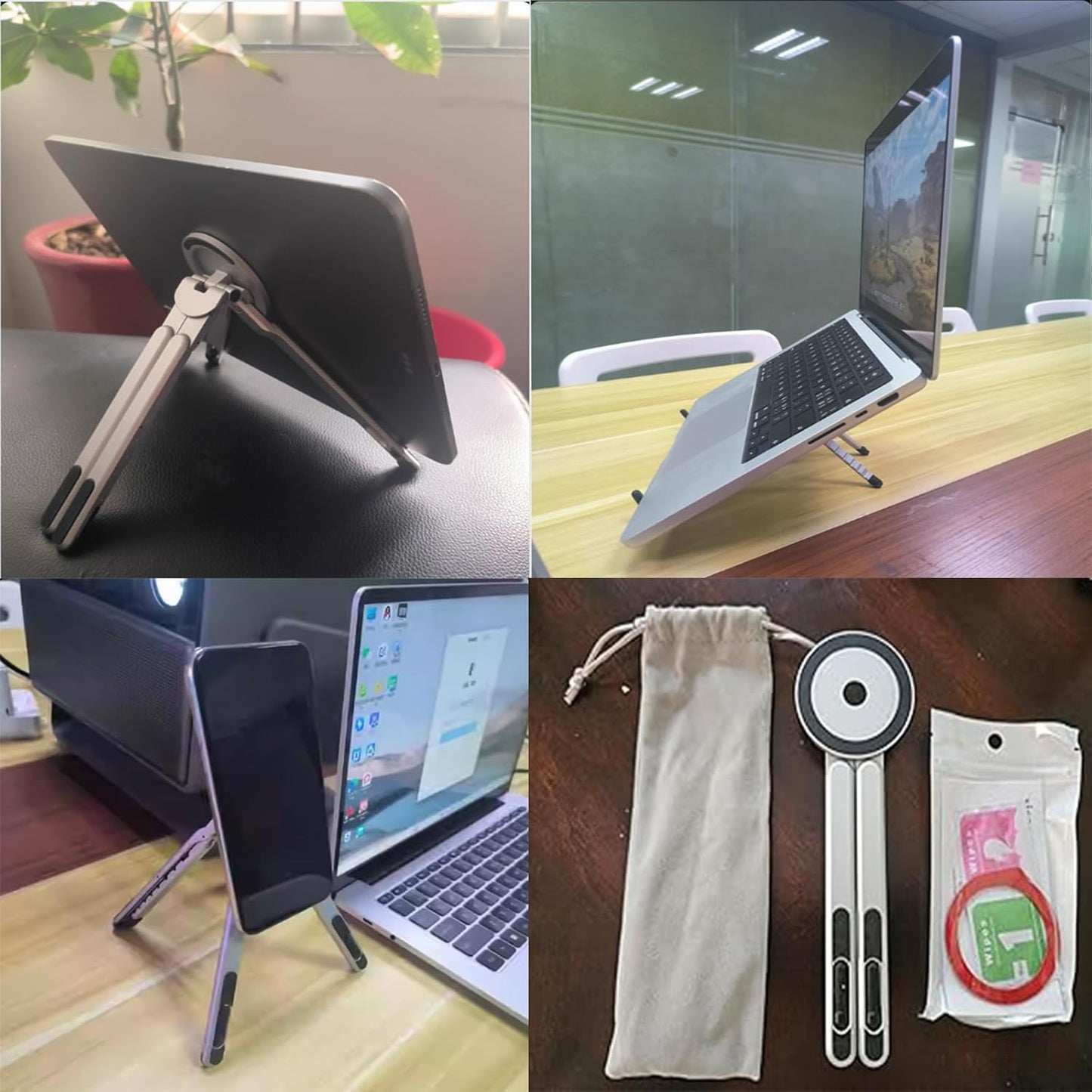 BONERUY 3 1 8-Level in Magnetic Foldable Versatile Stand for Phone Tablet and Laptop,Aluminum Alloy Ergonomic