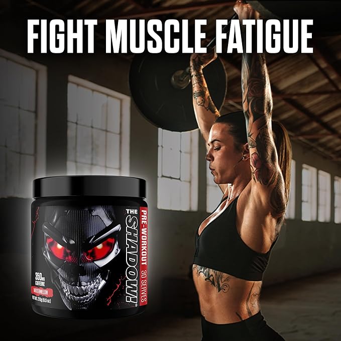 JNX SPORTS The Shadow! 350mg of Caffeine Hard Core Preworkout - Watermelon 30 Servings | Electric Energy, Mental Focus & Superhuman Strength for Men & Women