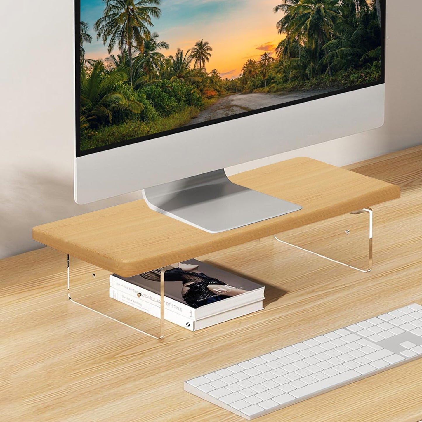 SRTFINE 2.16/3.34 Inch 2 7.8 15.7 Inch Monitor Stand Riser Height Adjustments Acrylic Stand with Installation Tool