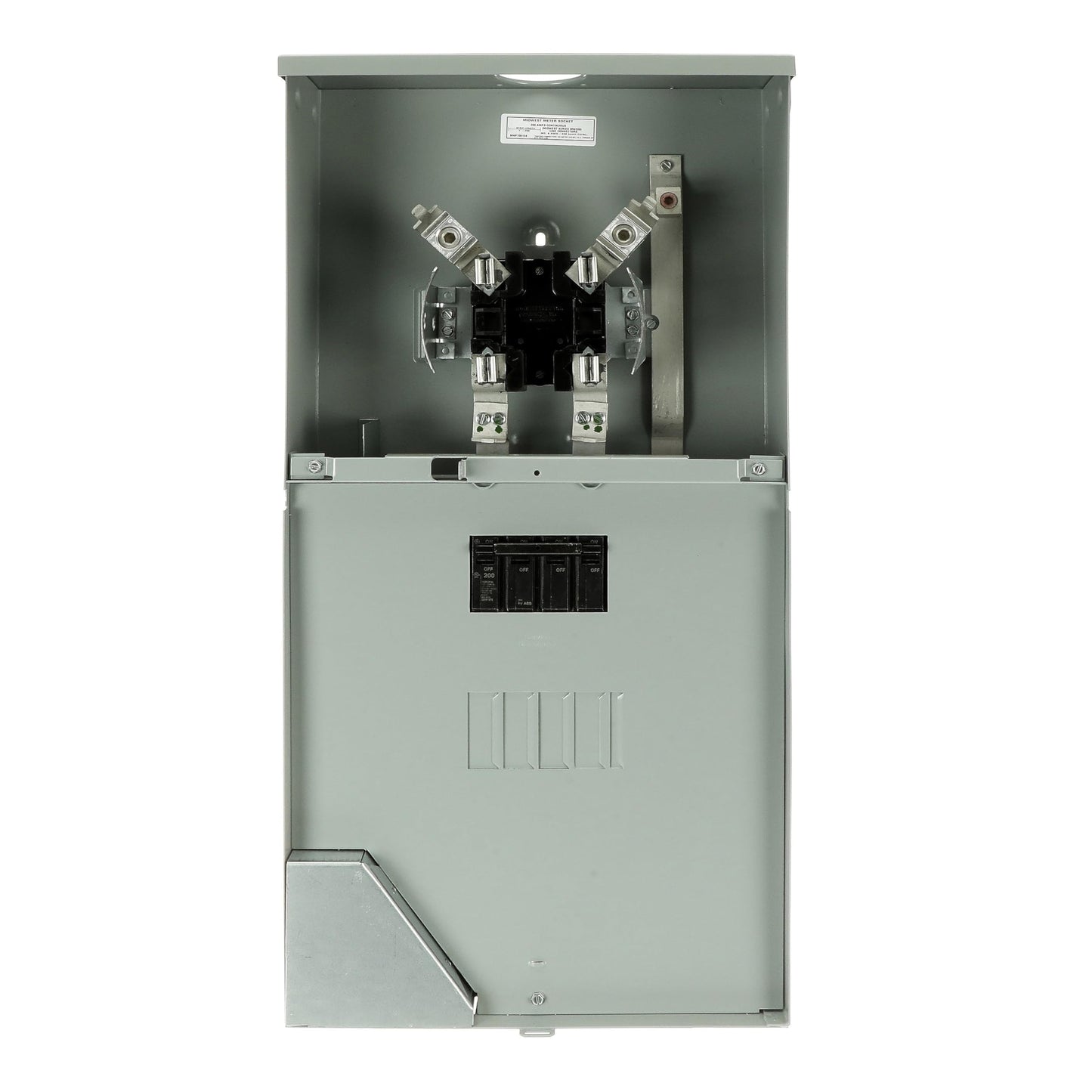 MIDWEST R281CB1 • Metered Service Entrance • Weatherproof 200A OH/UG Meter Socket Main • 4 Circuit space • NEMA 3R Rated • Surface Mount • Ringless • NEC Compliant