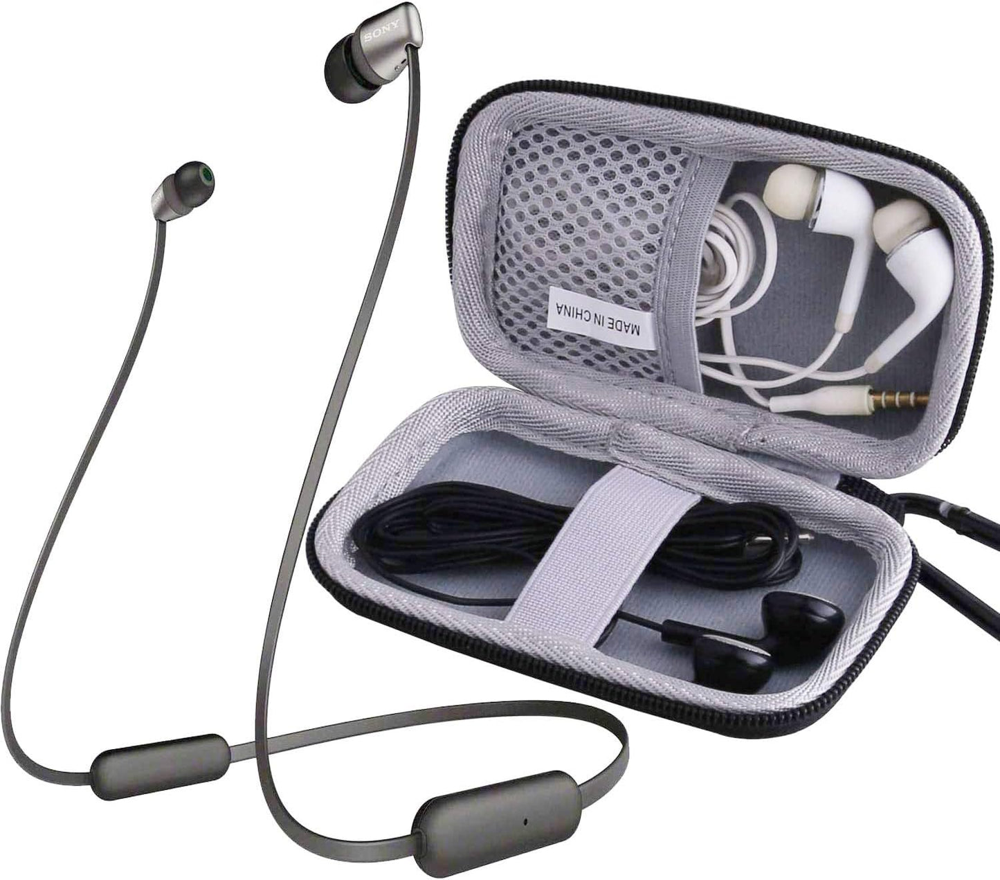 WERJIA Wi-Xb400/Wi-C200/ WI-C310 MP3 Hard EVA Travel Case for Sony Wireless in-Ear Headphones. Earphone Carrying Case