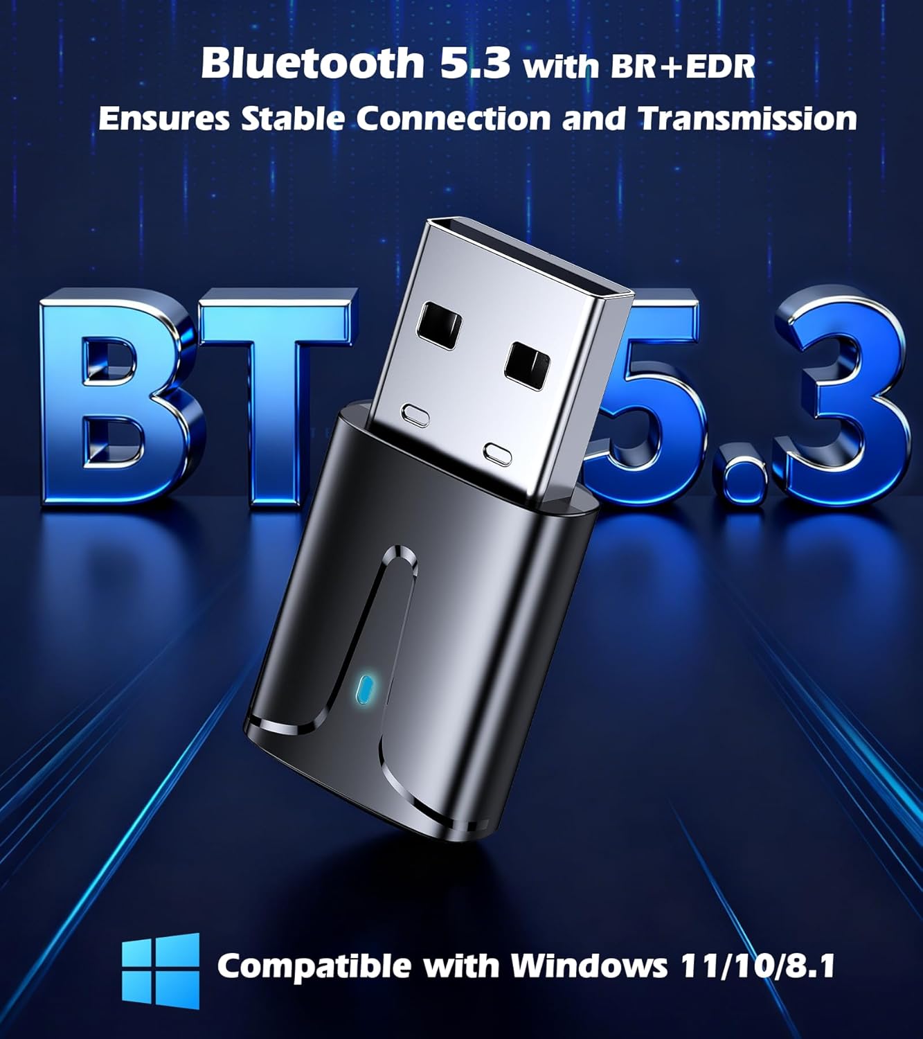 KAIY 5.3 11/10/8.1 USB Bluetooth Adapter for PC, Long Range Bluetooth Dongle Receiver for Desktop & Laptop, Plug & Play