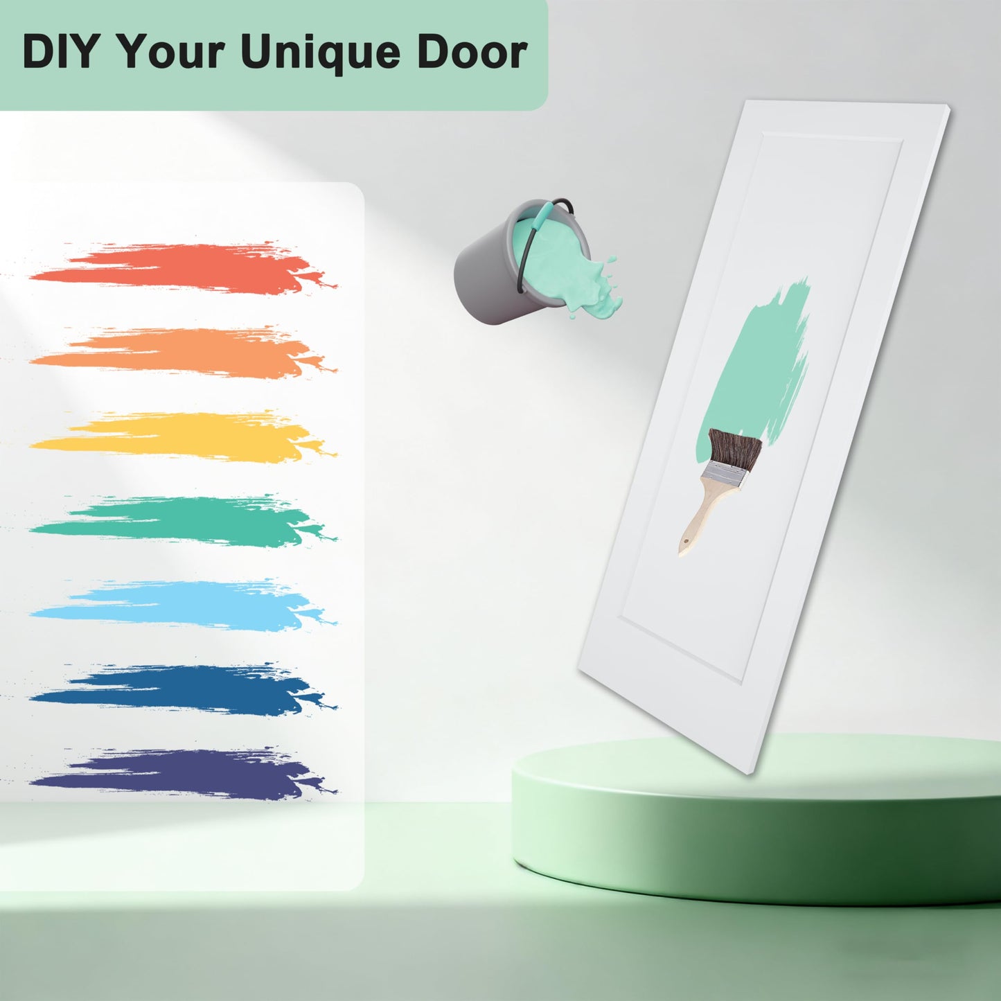 JUBEST 30"x80" 1-Panel Shaker Style White Primed Hollow Core Interior Molded Door Slab, NOT Pre-drilled and NOT Included Hardware, Pre-Assembled Interior Door for Pantry, Laundry, Closet