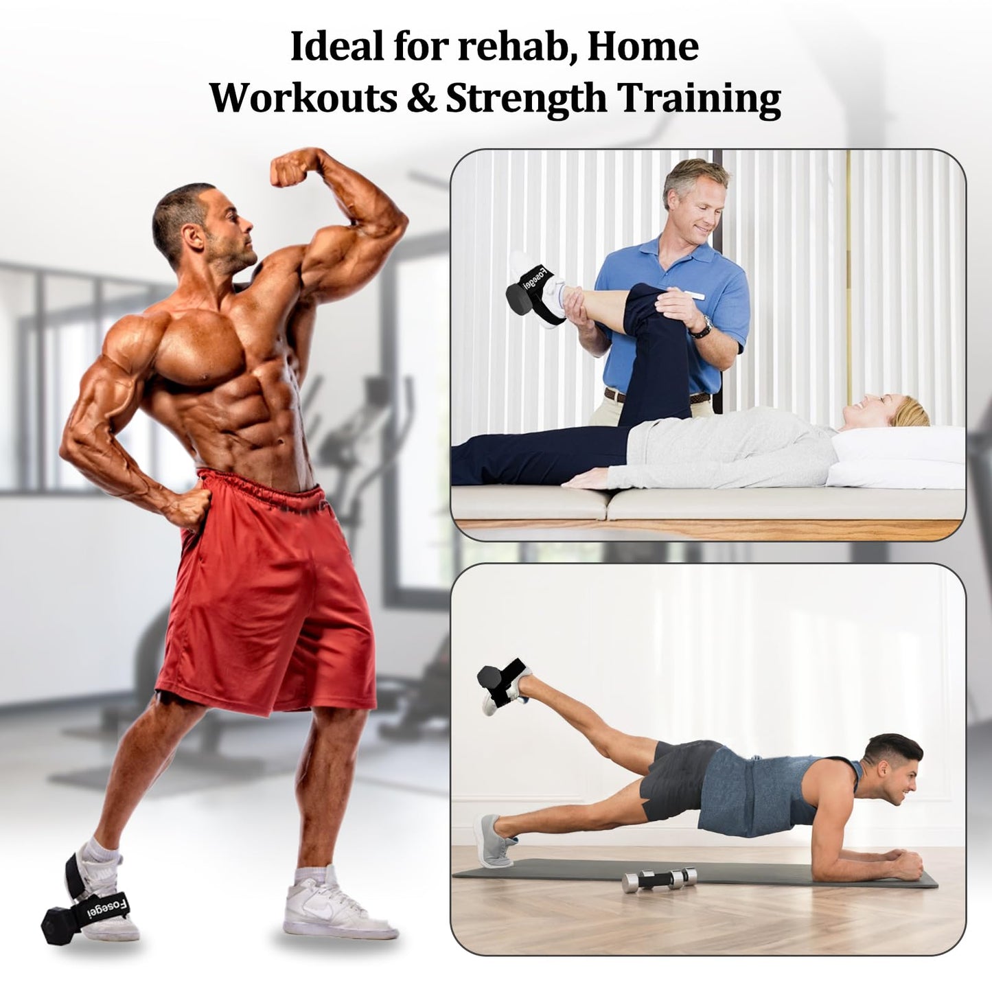 Dumbbell Foot Attachment, Tibialis Trainer, Adjustable Ankle Weights, Leg Workouts at Home for Hip Flexors, Ankle Straps for Weight Lifting, Shin Splint, Hamstring Curls, Leg extensions