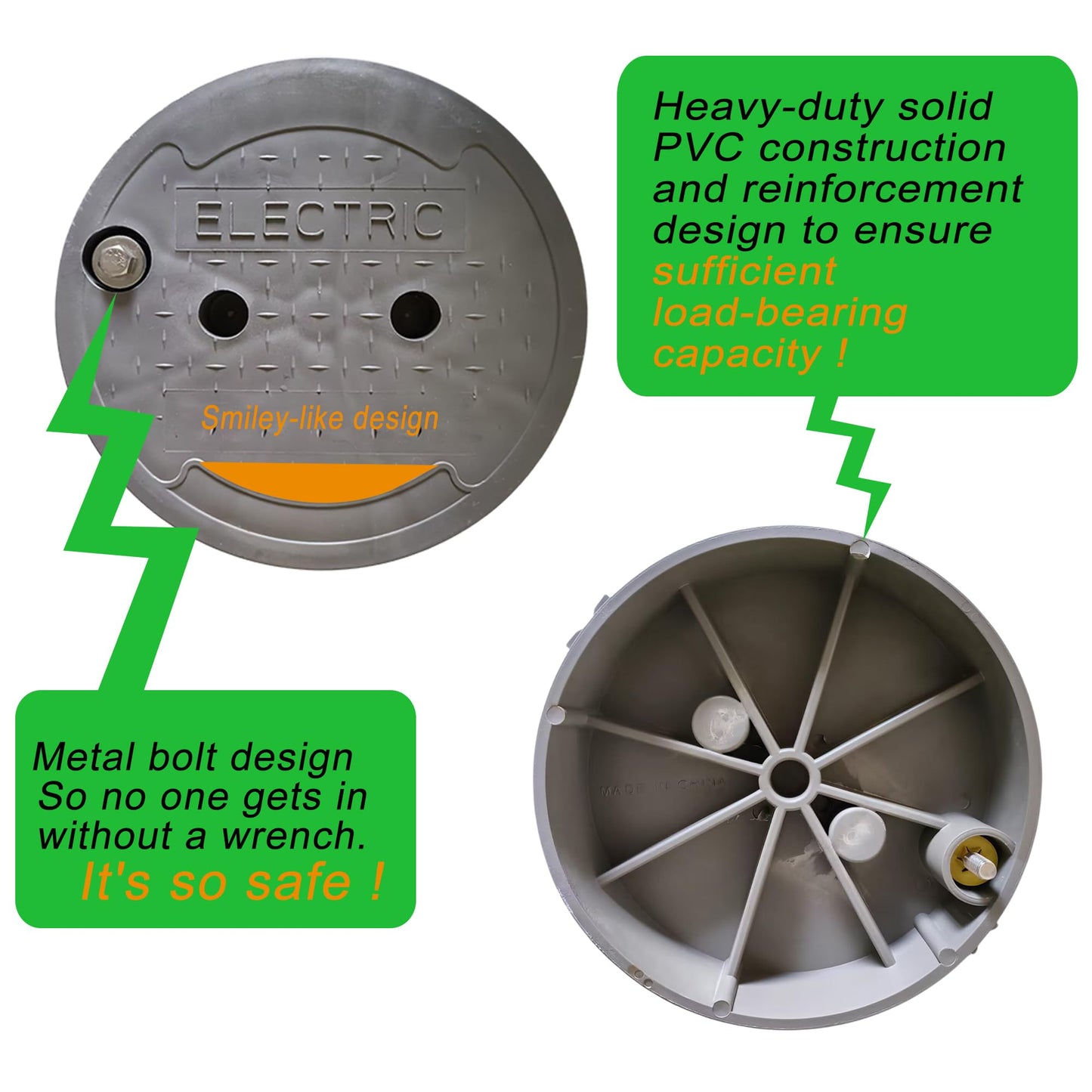 (Dia 10" * 4 Pack) Yariwiz 10 inch Underground Electrical Junction Box In Ground Inground Splice Pull Quazite Plastic Boxes