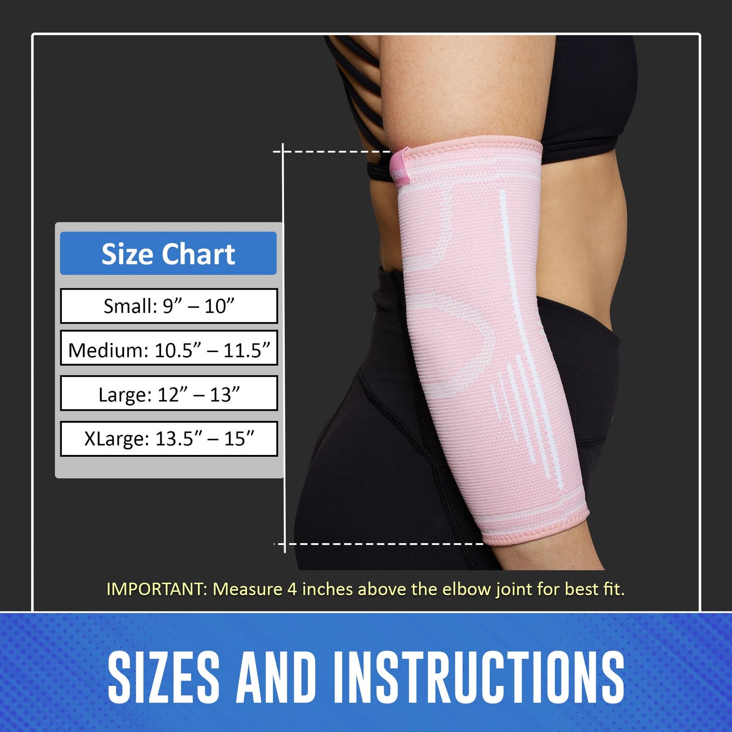 RiptGear Elbow Compression Sleeve - Elbow Brace for Men and Women - Elbow Sleeve for Tendonitis, Tennis Elbow, Golfers Elbow, Bursitis, Elbow Support Treatment for Joint Pain (Medium, Pink (1 Pack))