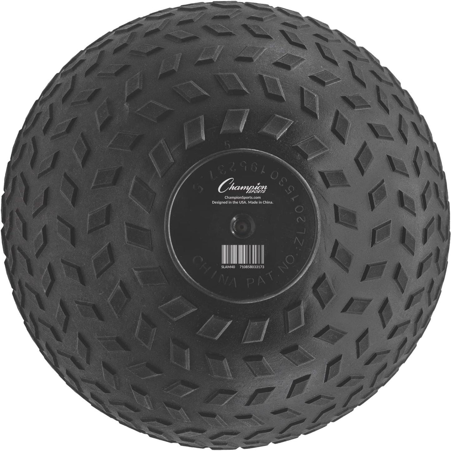 Champion Sports Rhino Fitness Slam Ball – Weighted, Sand-Filled, Bounce-Resistant Ball with Rubber Tread Surface for Strength Training, Crossfit, Core Workouts, 40 Pounds