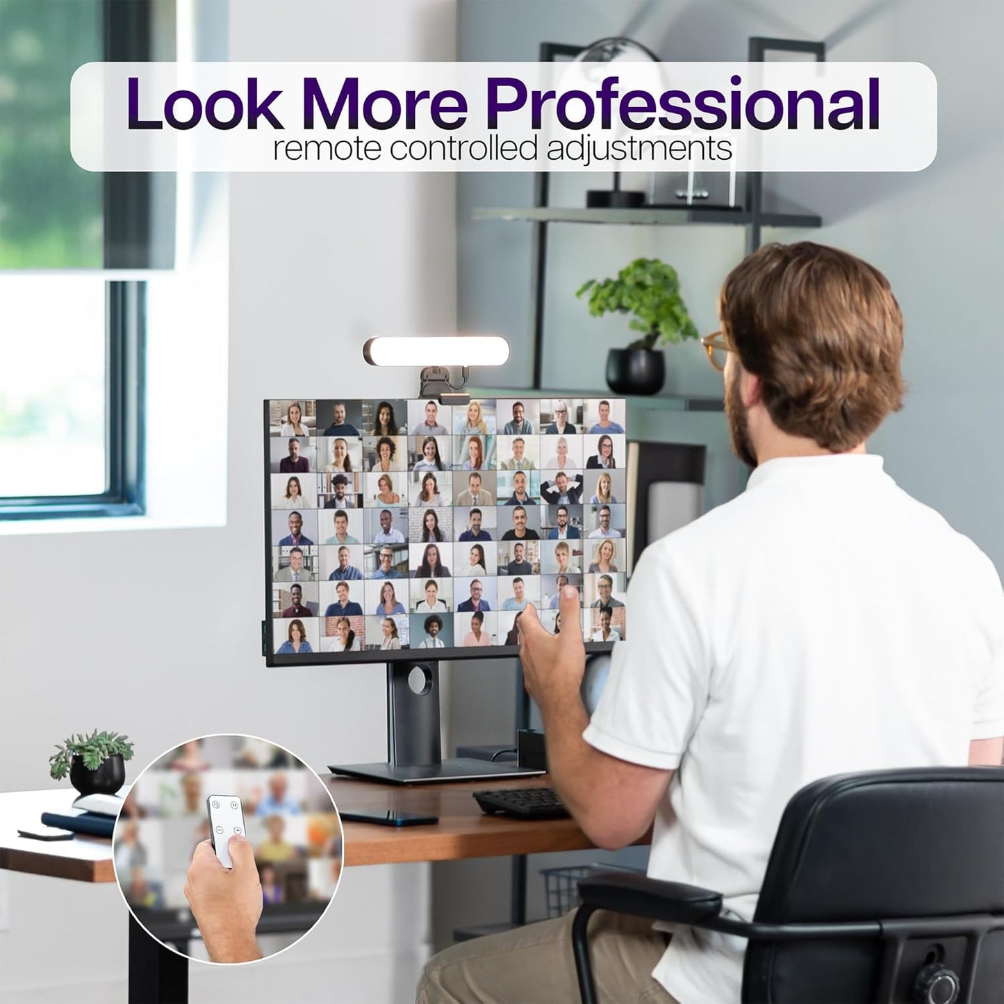 Life Finds LF-WL1 Webcam Light for Streaming on Monitor or Laptop, Freestanding Video Conference Lighting, Black