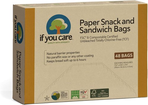 If You Care Sandwich Bags - Natural & Eco-Friendly | 48 Count Pack