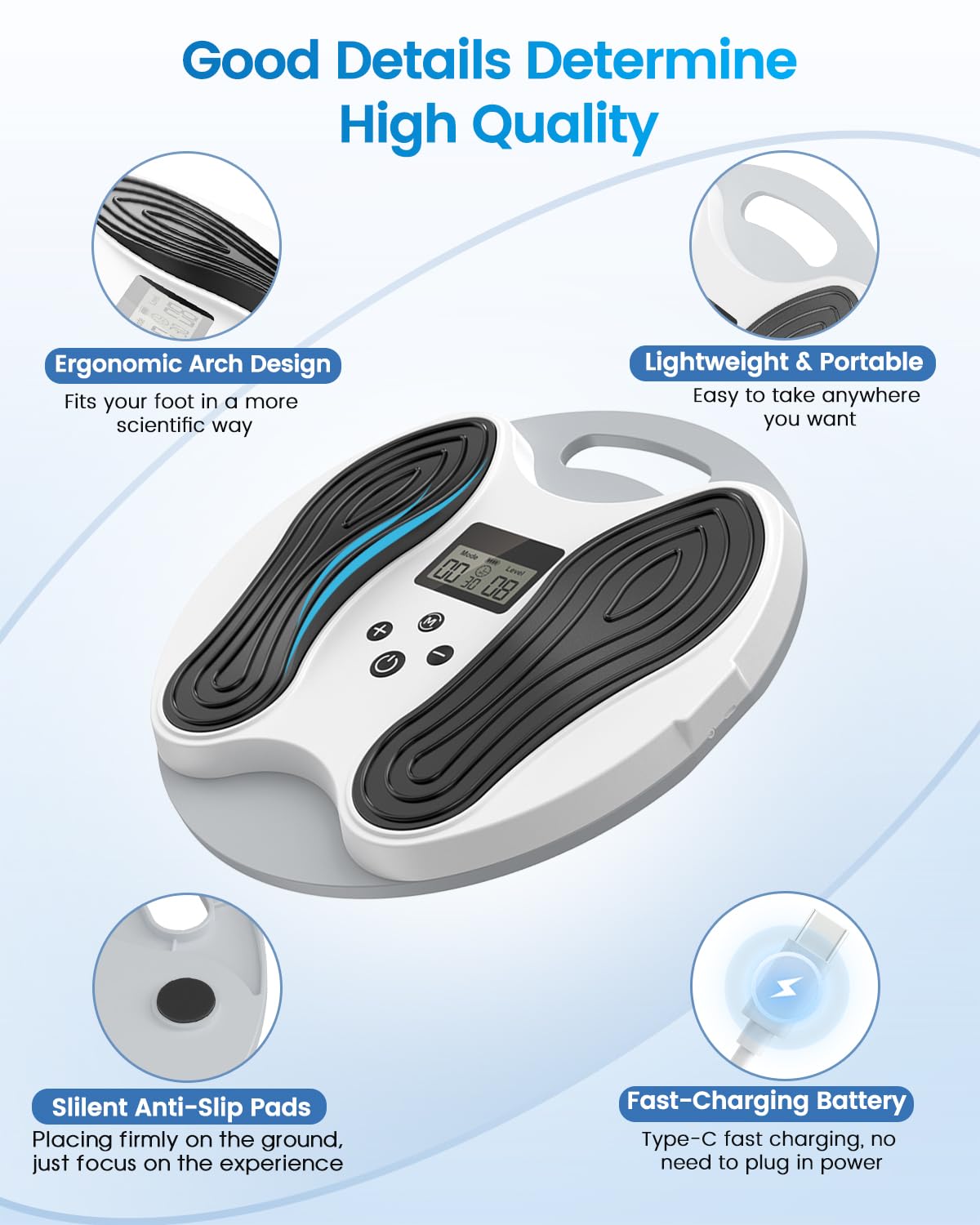 EMS Foot Massager for Neuropathy, NMES Foot Stimulator for Neuropathy Feet Nerve FSA&HSA Eligible item Electric Foot Massager for Circulation and Pain Relief with 4 TENS Unit Muscle Stimulator Pads