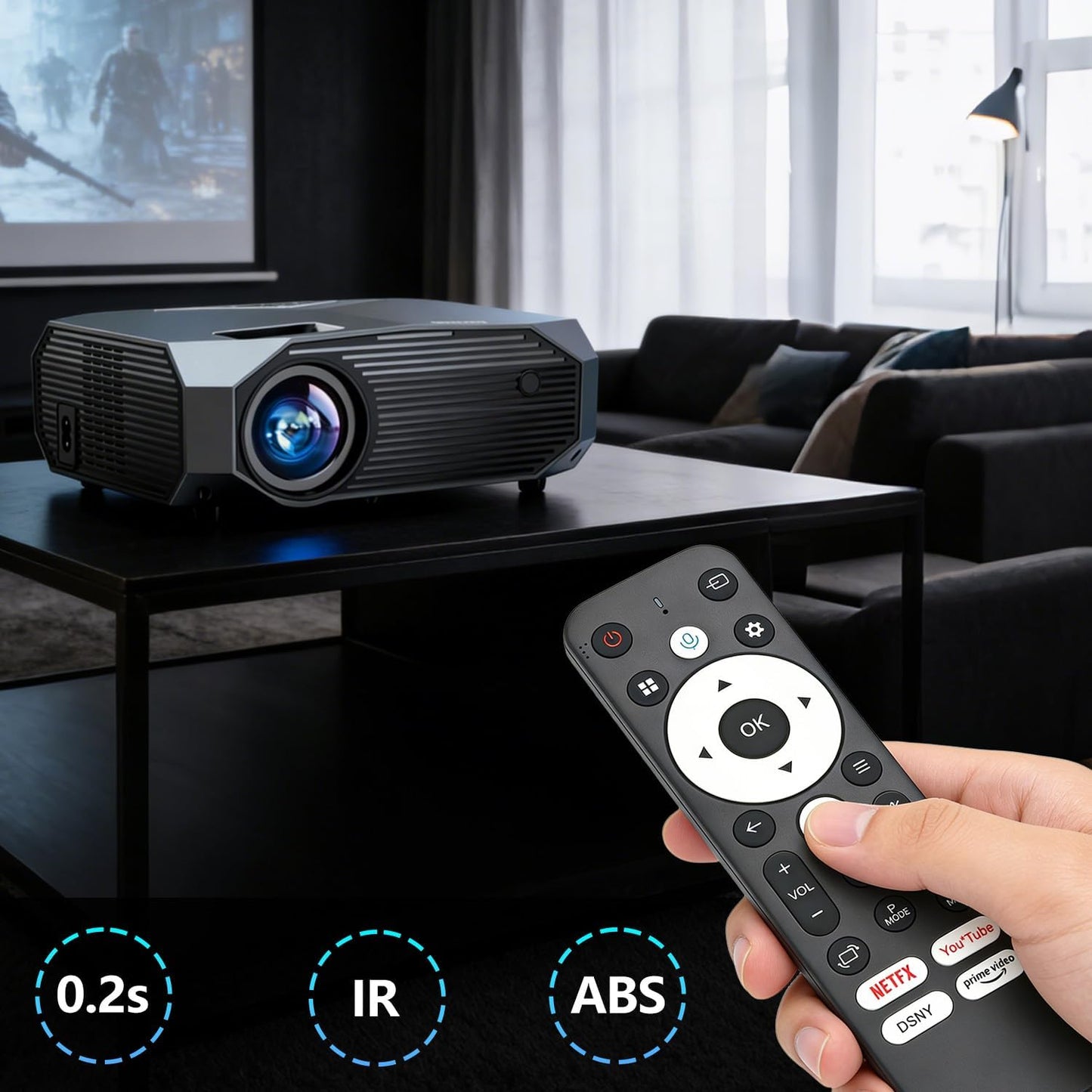 Molgoc DP03 Replacement Remote Contral for Portable Projector,Compatible with YOWHICK Portable Projector.