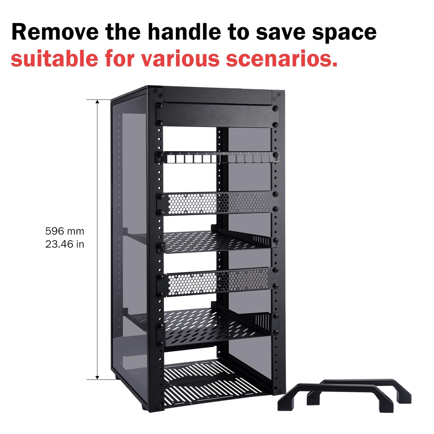 GeeekPi 12U Network Rack, 10 inch Mini Server Rack for Network, Servers, Audio, and Video Equipment, DeskPi RackMate T2 Rackmount, 10.23 inch Depth
