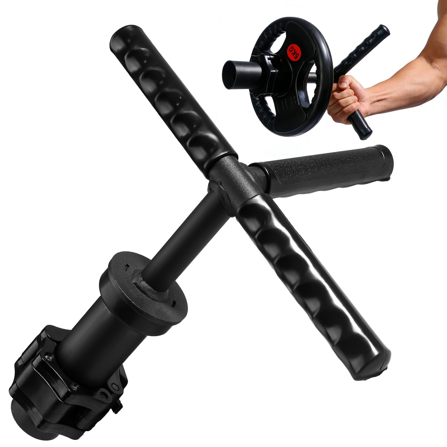 Vorynne Strong Arm Forearm Trainer & Wrist Strengthener, Adjustable Alloy Steel Forearm Bar Grip Trainer with Non-Slip Handle & Clamp, Portable Forearm Exerciser for Home Office Gym