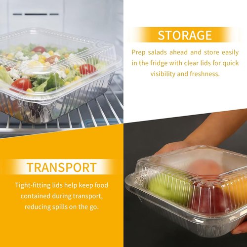 GrillChef 35-Pack Aluminum Foil Baking Cake Pans - Disposable Square Trays with Lids & Spoons