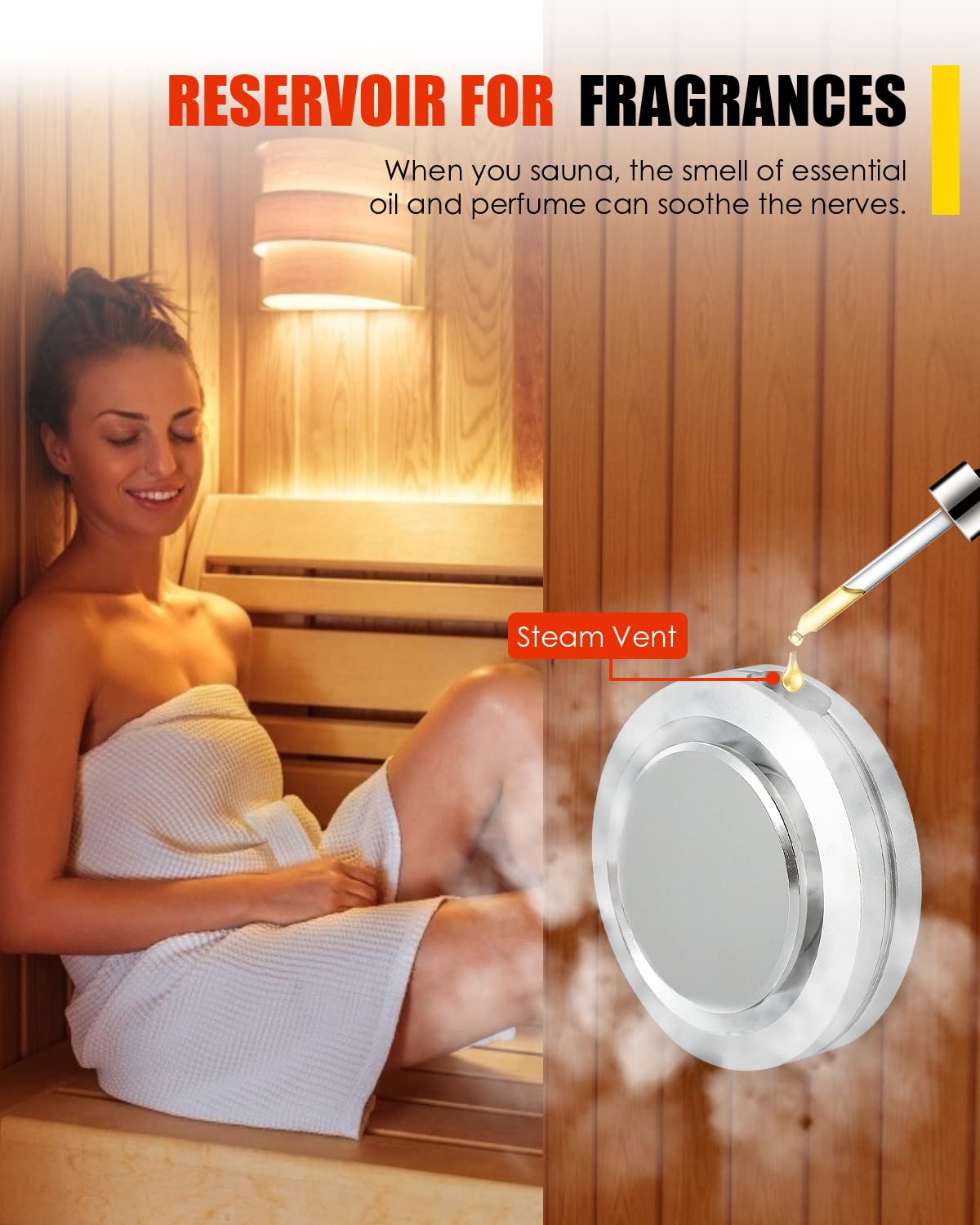 CGOLDENWALL 6KW Luxury Self-draining Steam Generator Shower Sauna Bath Home Steam Bath Spa Generator with waterproof Control and Auto Drain 95-131℉ For Max space heating 6 m³ (212 ft3)