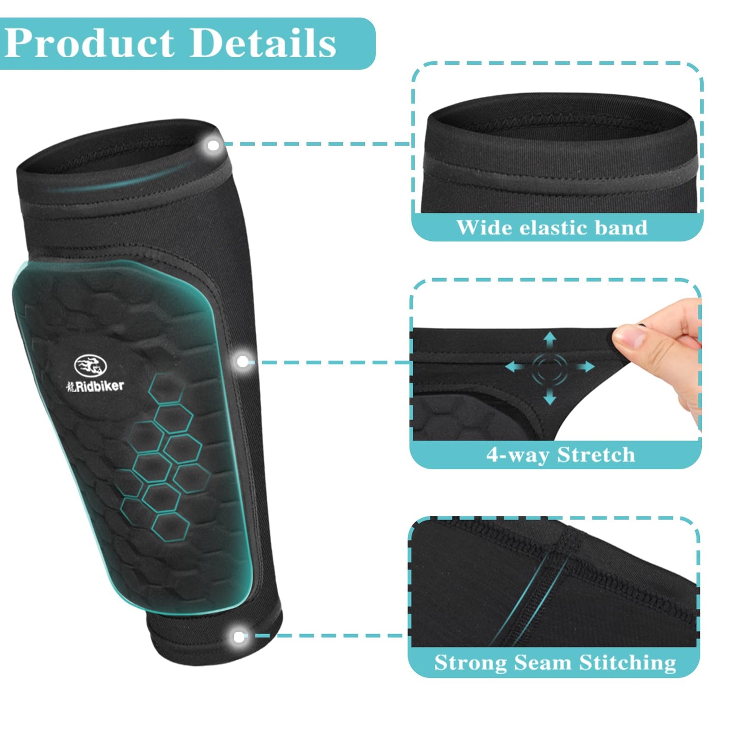 Soccer Shin Guards Shin Pads, Calf Compression Sleeve with Honeycomb Pads, Lightweight Shin Defender Shin Guards Kids for Adult Men Women, Boys, Girls, Youth