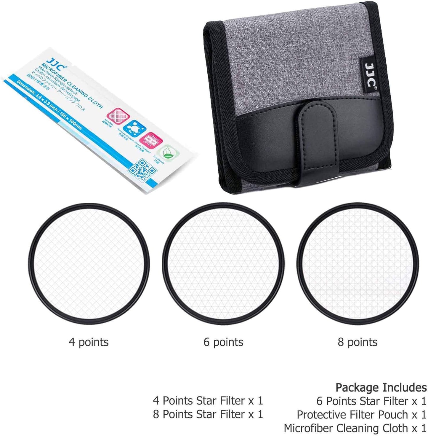 JJC 55mm D3500 D3400 D5600 D7500 18-55mm 55mm 18-55mm Variable Star Filter Cross Screen Starburst Filter Kit for Nikon