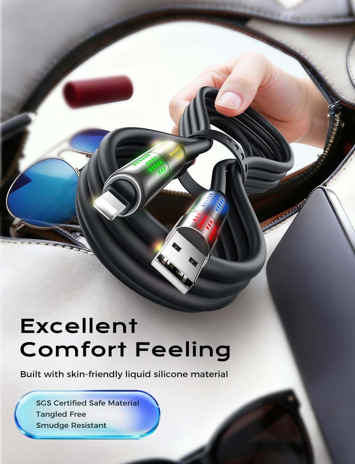 240W 4 1 6.6FT 2 MAGIC JOHN in Charging Cable, USB C to Lightning Cable [MFi Certified], Multi Chargers for All