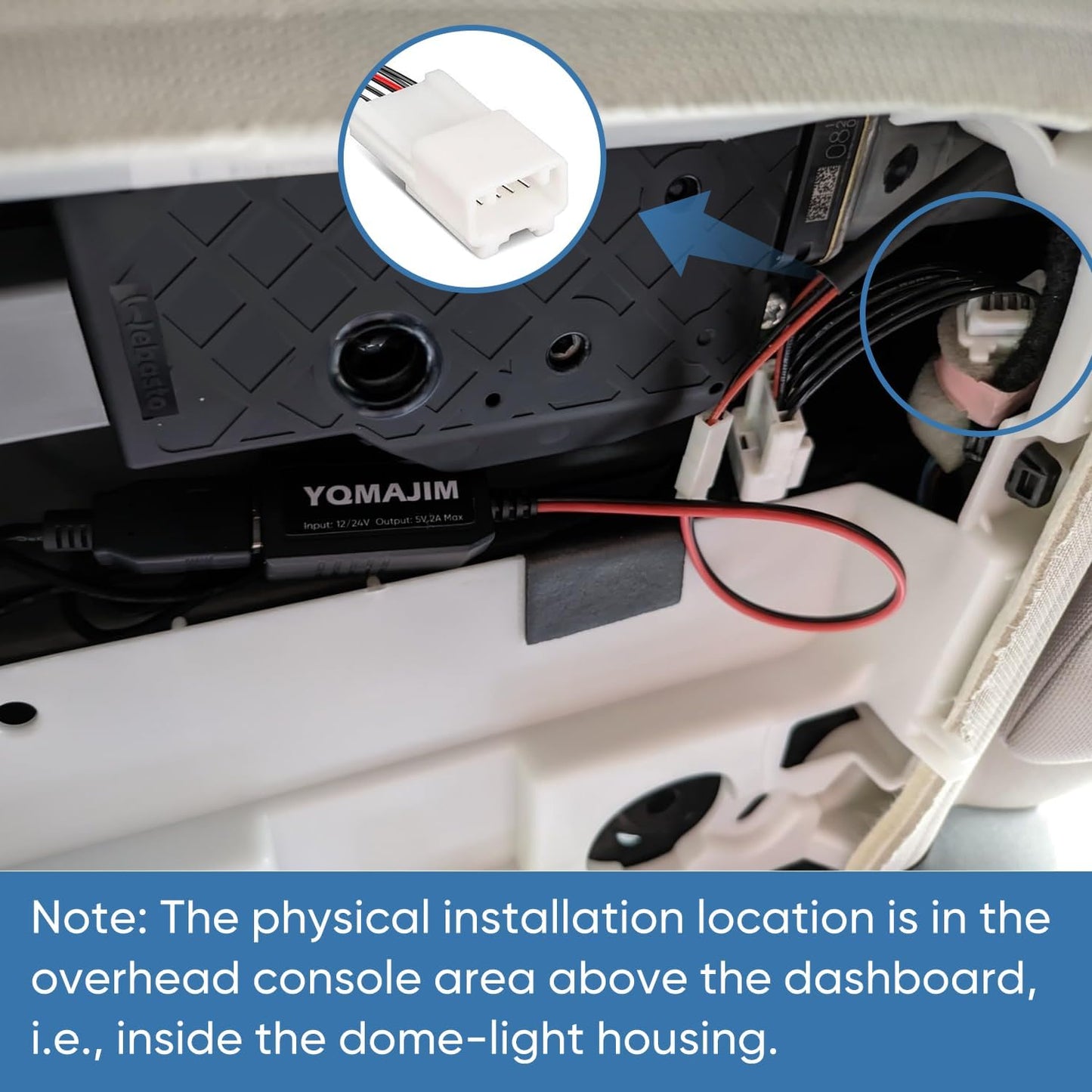 YQMAJIM Adapter,(5P Dimming DashCam Power TypeE) Compatible with Select Subaru with Auto Rearview Mirror, Built-in Hide
