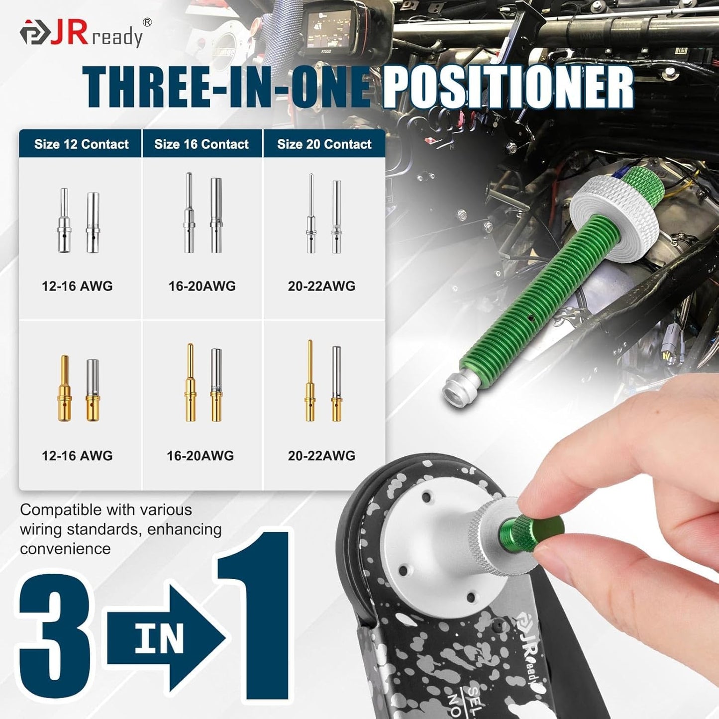 JRready DW5007-02 Deutsch Connector Kit, DT 2 3 4 6 8 12 Pin Automotive Electrical Connectors, Deutsch Crimping Tool 12-22AWG with Size 16 Solid Contacts, Connector Removal Tool, Seal Plugs