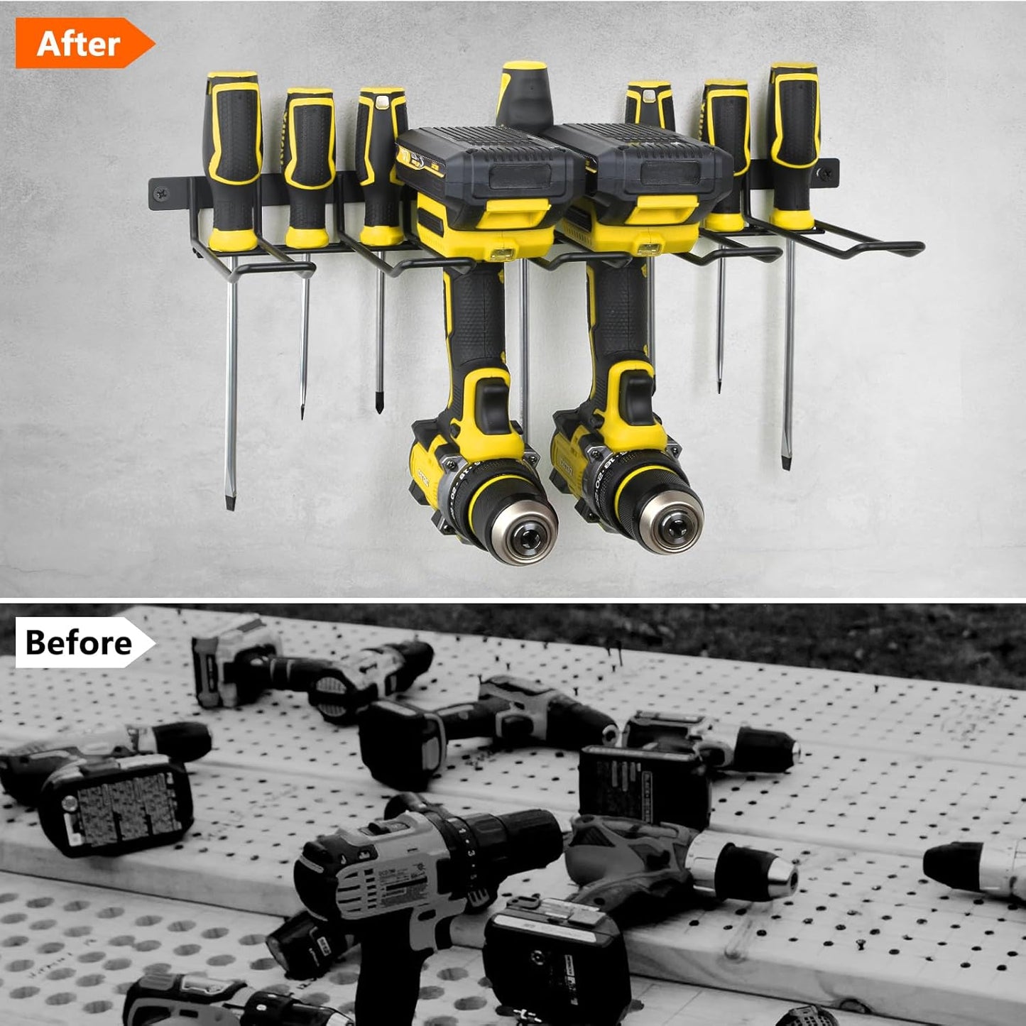 Reliahom Power Tool Organizer - Heavy Duty Cordless Drill Holder Wall Mount | Quick Installation, 1 Pack