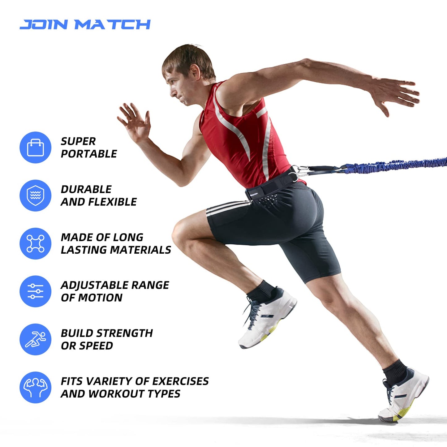 80Lbs Resistance Bungee Cord Speed Training Set, Dual Resistance Cord(8-22'), Improve Agility Focus Strength Power, for Basketball Tennis Football Volleyball, Help You Build Muscle