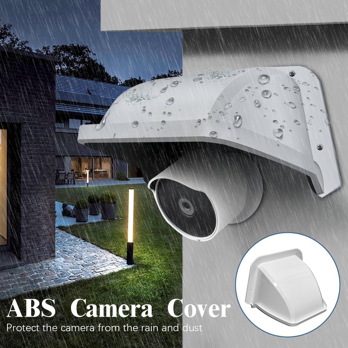 WEILAILIFE Universal Camera Cover Shield Sun Rain, Waterproof Protective Roof for Dome, Bullet Cameras, ABS Plastic