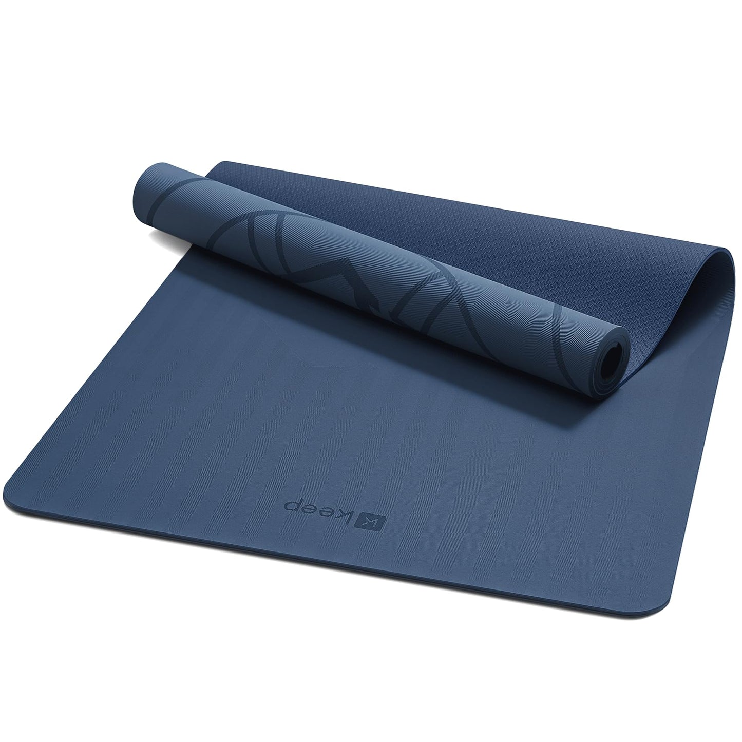 KEEP Large Yoga Mat 79"x39" for Men, 7mm Extra Thick & Oversized Exercise Mat, Non-Slip TPE Workout Mat for Home Gym, High-Density Anti-Tear Fitness Mat for Tall Users, Blue