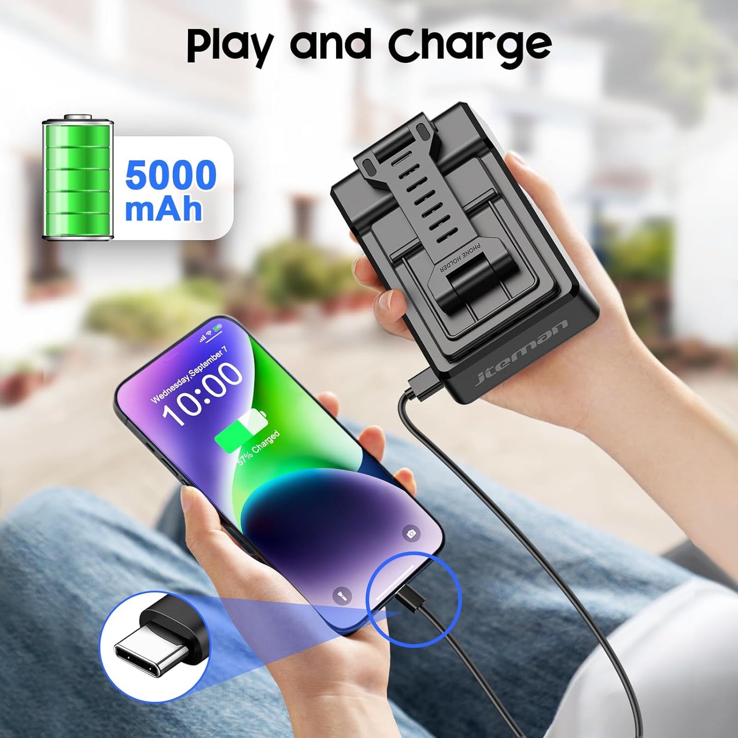 JTEMAN Gifts for Men Women,Adjustable Cell Phone Stand with Bluetooth Speaker and Charging Function,Cool Tech Gadgets