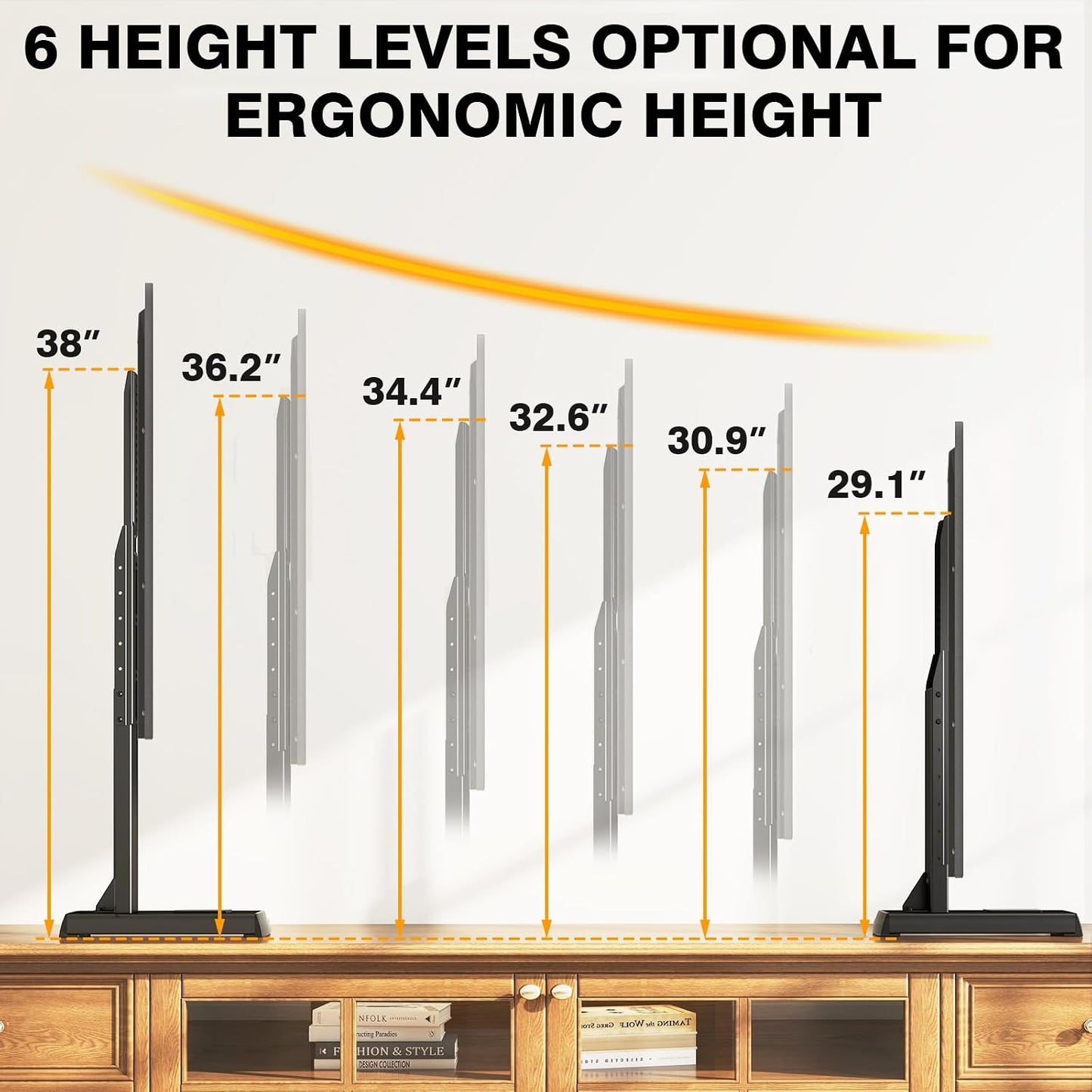 37 86 Inch 150lbs, 800x600mm, Universal TV Legs, Table Top TV Stand Base with Height Adjustable for Most to TVs