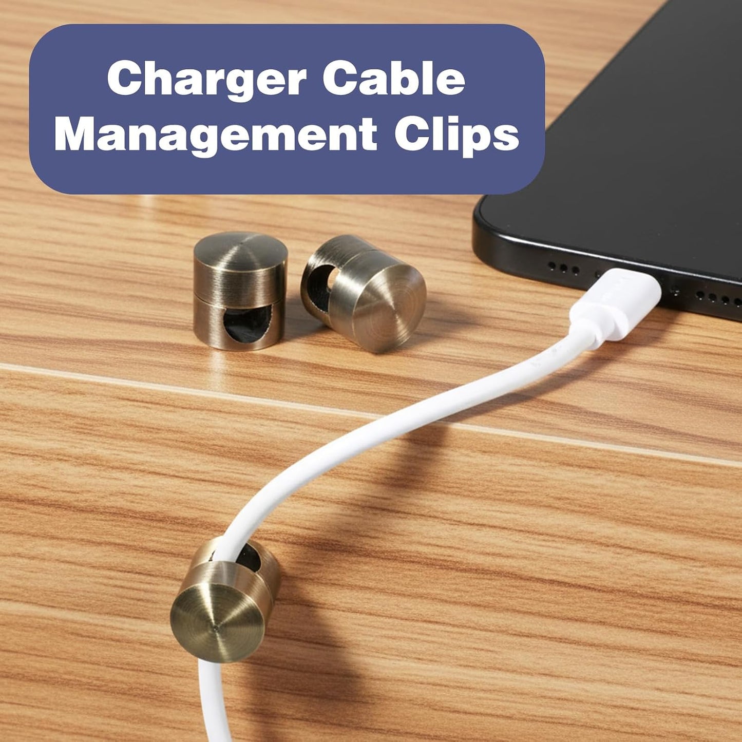 Sibba 3 Cable Anchor Holders PCS Antique Bronze Charger Holders for Cords Aluminum Adhesive Cord Clips for Desk
