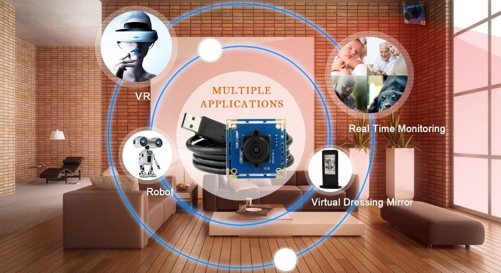 SVPRO 1080P 2.1mm 2MP OV2710 CMOS 30fps/720P 60fps/VGA 100fps HD USB Camera Module with Lens, Board Camera, High Frame