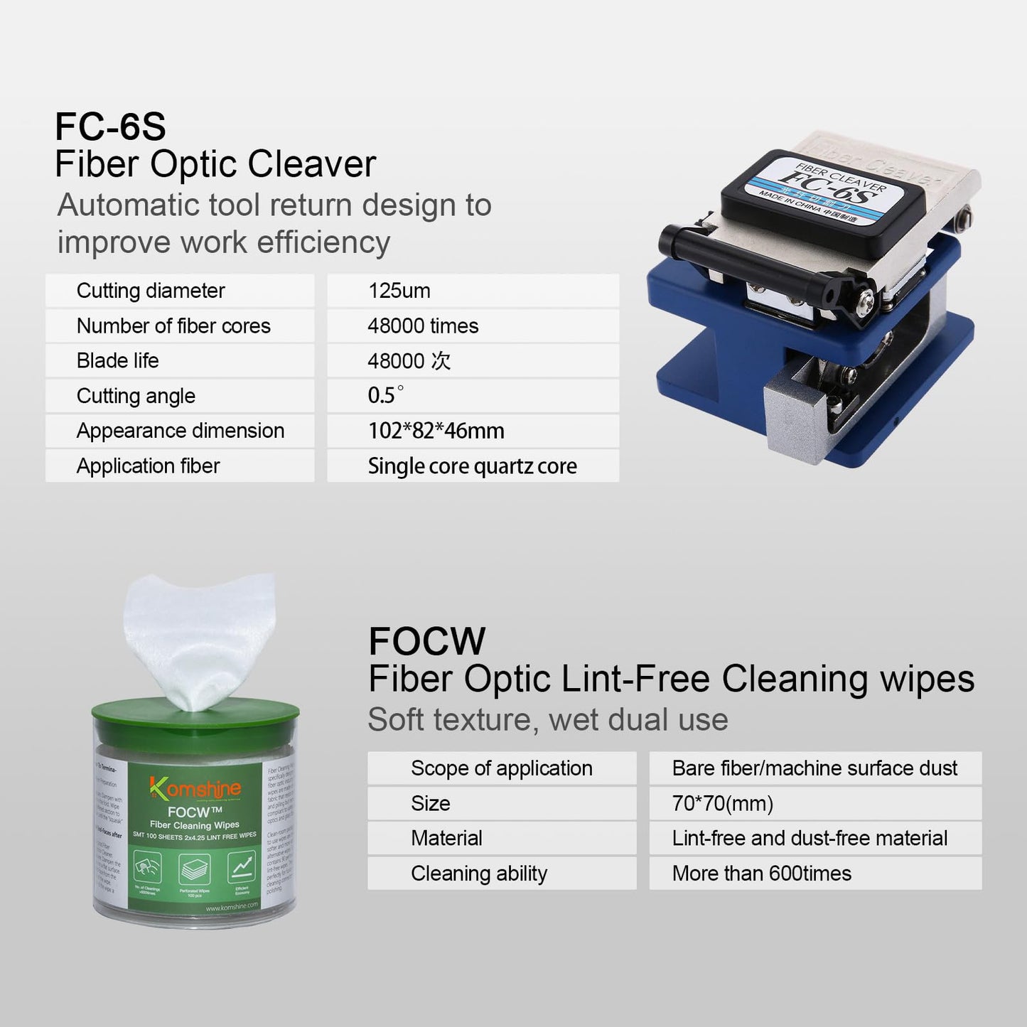 Optical Fiber ToolKit JFH-63D FTTH Loss Tester Kit Optical Power Meter OPM-22 + Visual Fault Locator VFL-22M+Miller Stripper+Fiber Cleaver FC-6S+Kevlar Scissors KS-K2+50pieces SC UPC Fast Connectors