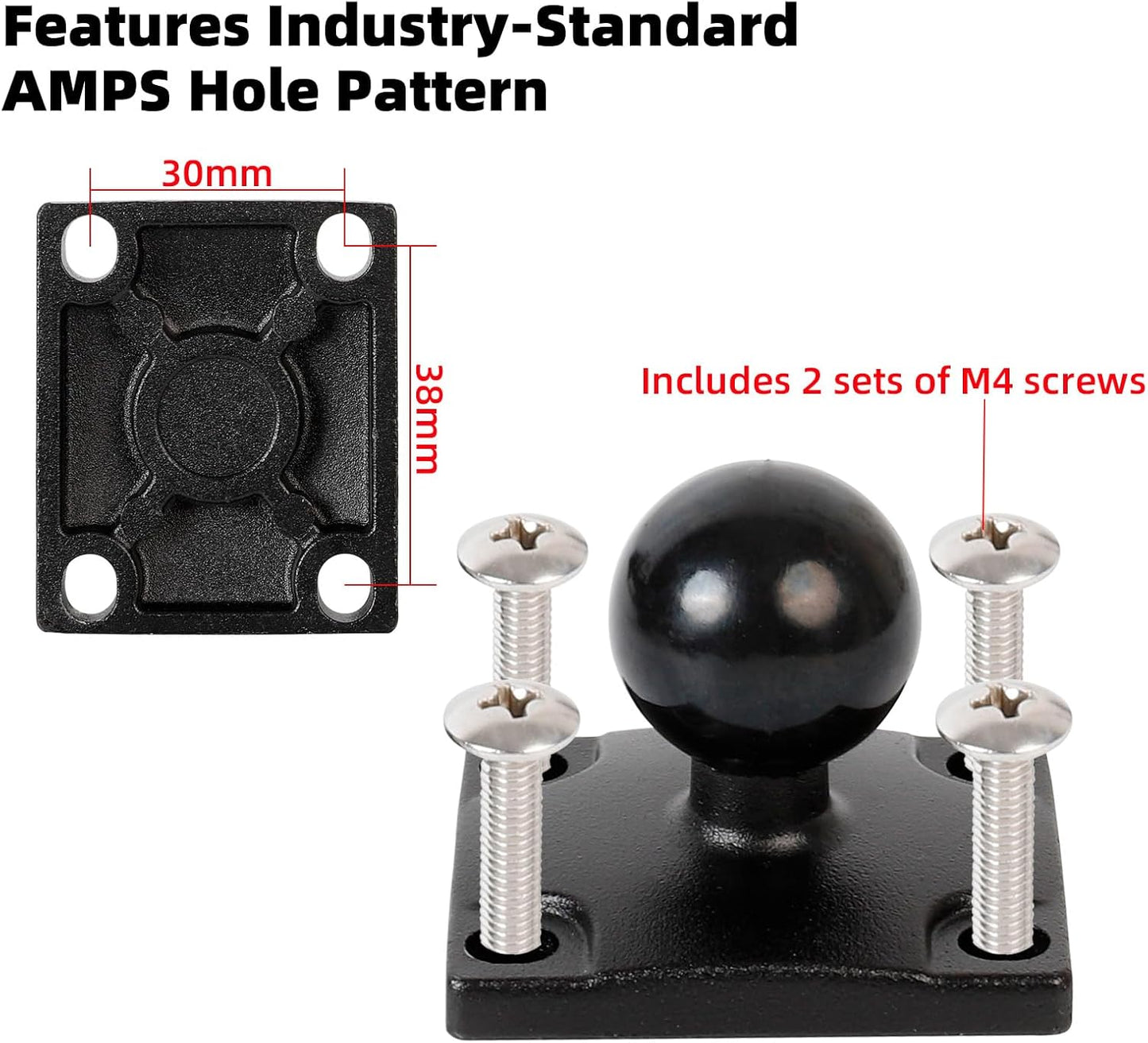 FPN 2577LT 42LM 44 52LM 54 55LMT 56 2457 249 Aluminum Heavy-Duty GPS Mount with AMPS Square Plate Base for Garmin