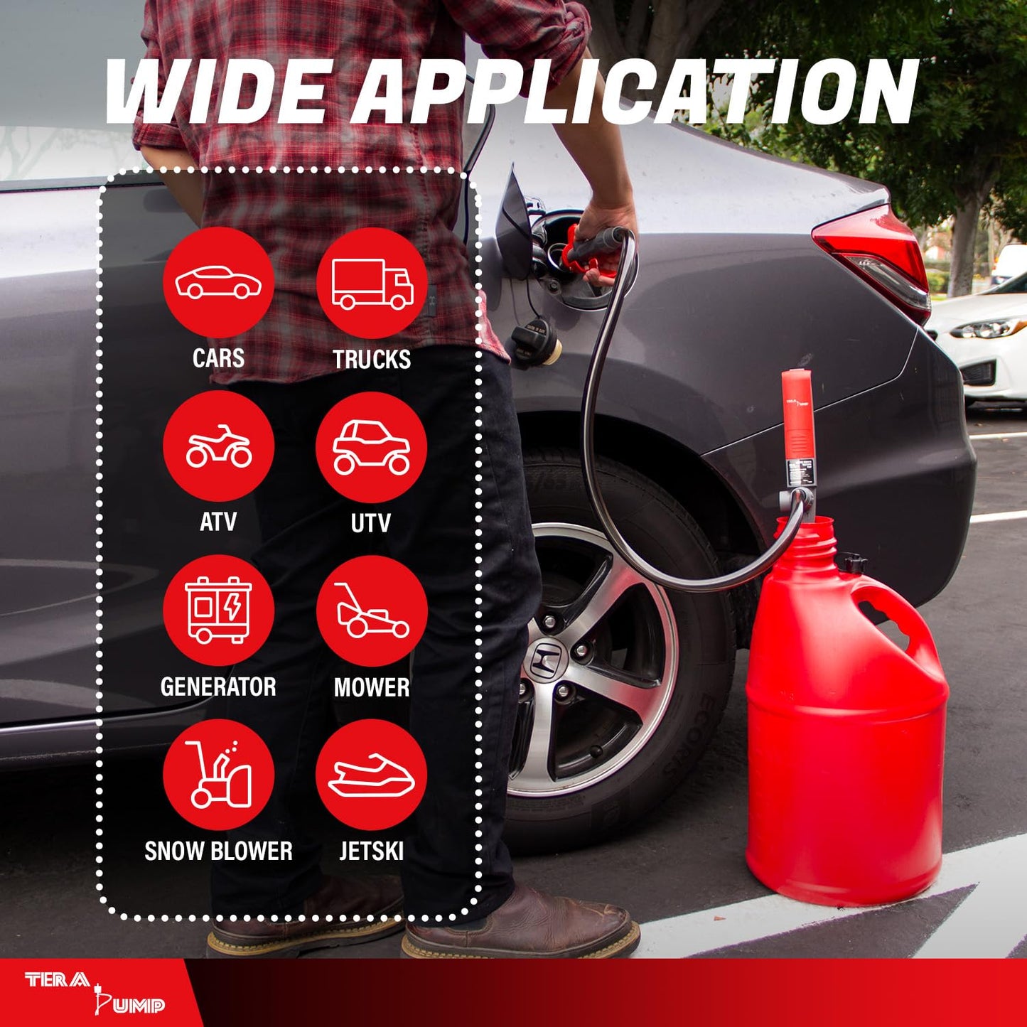 TERA PUMP [2PK] TREP01-T Multipurpose Battery Powered Fuel Pump with Quick Stop Nozzle for E85, Diesel, DEF, Kerosene - Gas Liquid Transfer Pump with Telescopic Suction (2.6 GPM, 360 Swivel Nozzle)