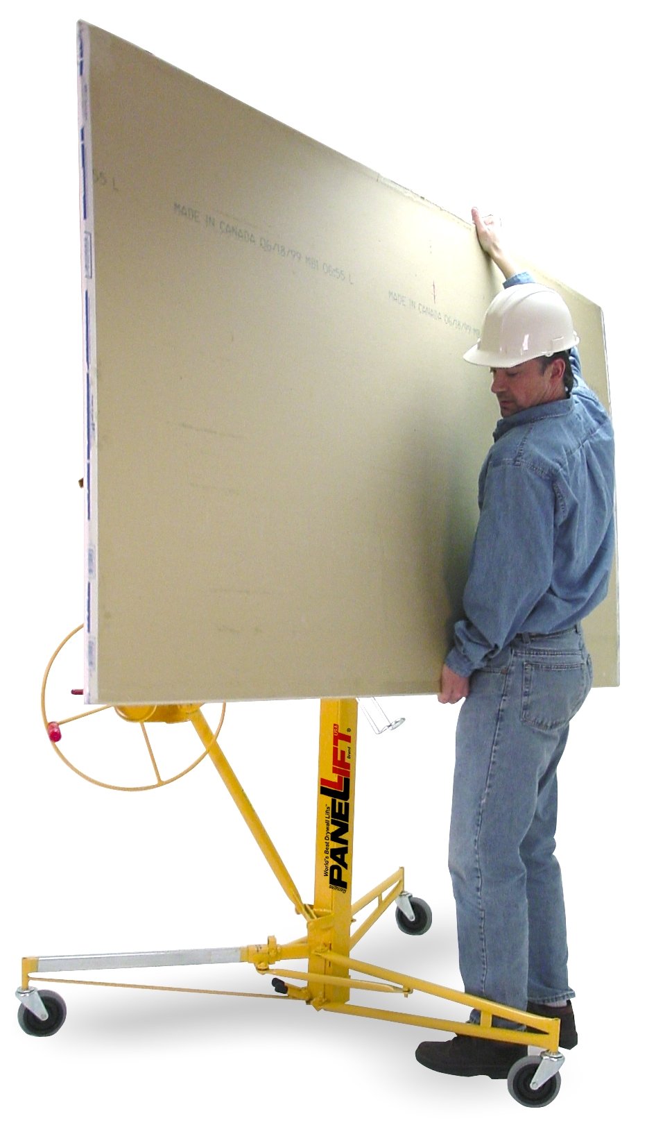PANELLIFT Drywall Lift Model 125, Yellow & 117 Drywall Lift Storage Dolly, Yellow