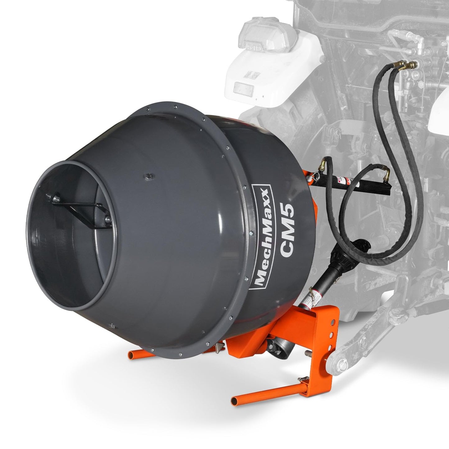MachMaxx Heavy-Duty 5 Cu-Ft Three-Point Hitch Tractor PTO Cement Mixer Attachment for Farm, Driveway, Fencing Projects,20-30 HP,Category 1 & 2, CM5