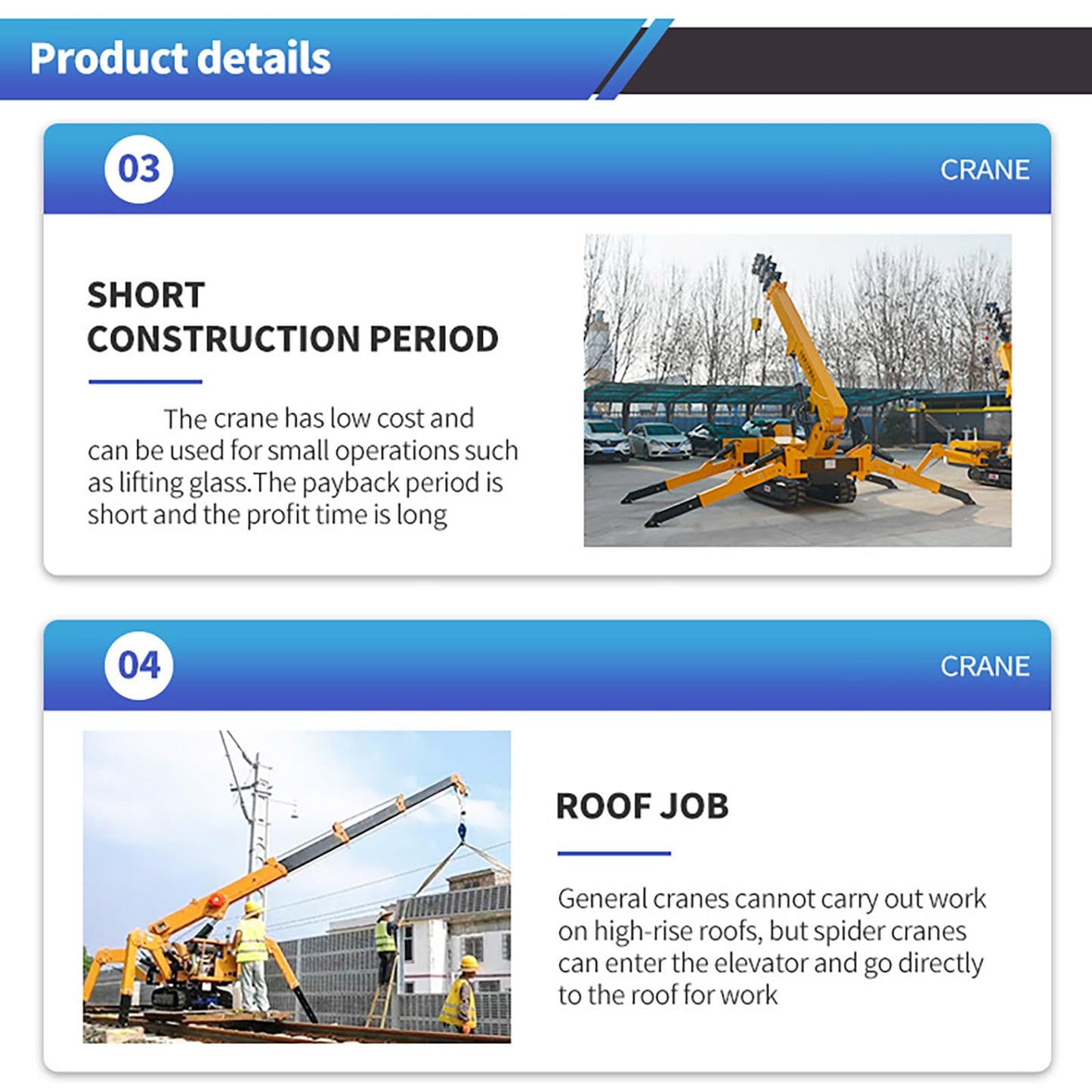 3 Ton Mobile Portable Hoist Crawler Crane Rotating Boom Tracked Chassis for Indoor Renovation Lift Basket Compatible