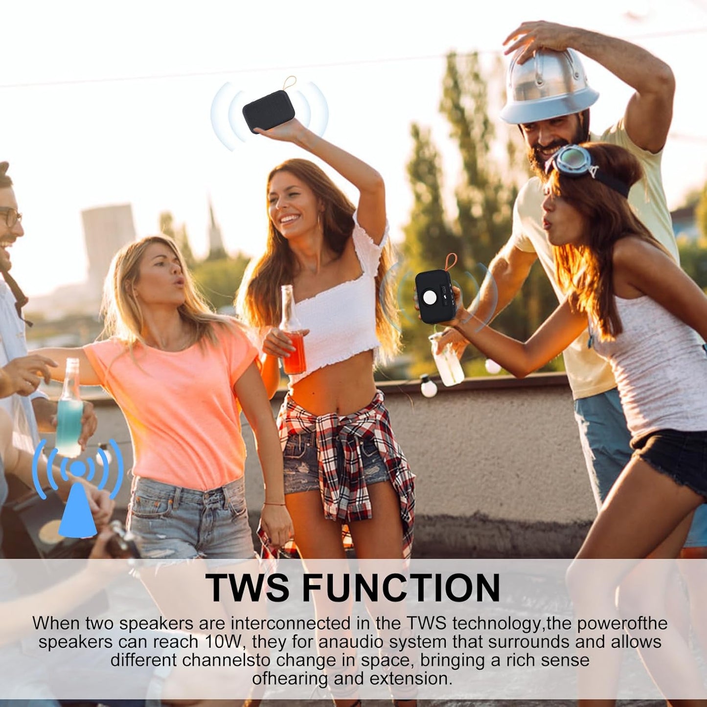 Xjahwr Portable Bluetooth Speakers, Wireless Bluetooth Speaker, Deep Bass, Outdoor Speakers with Handle, Supports TF